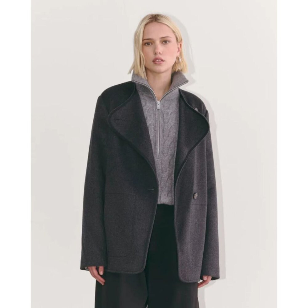 Everlane The October Coat Women's Size XS Dark Charcoal Melange